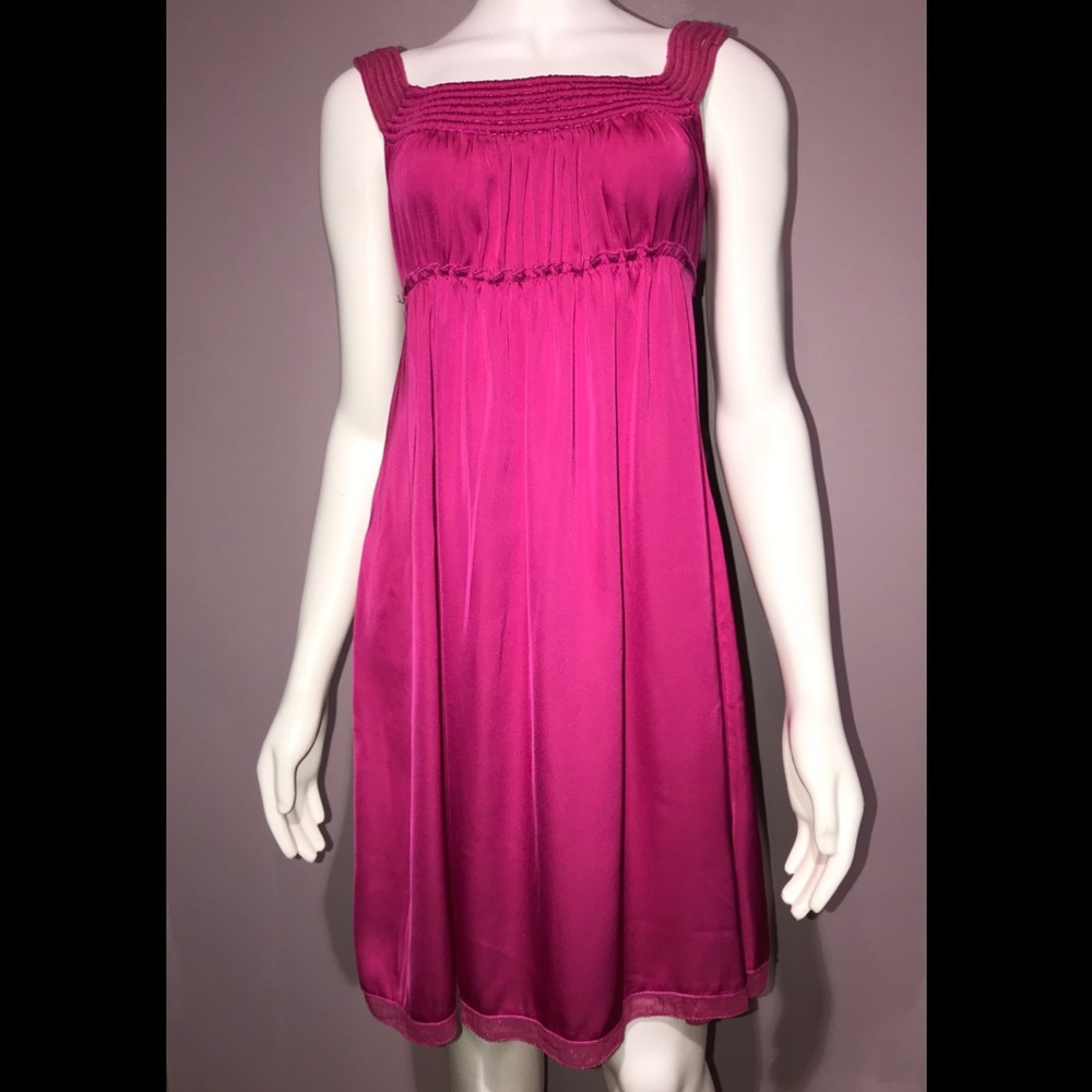 Magenta Satin Cocktail Dress / size (S) NWOT!